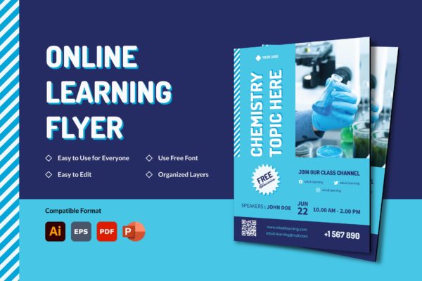 在线学习宣传单设计 EDUDI – Online Learning Flyer