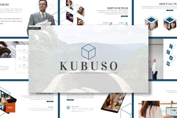 立方体图形PowerPoint演示模板 Kubuso – Cubic Powerpoint Template