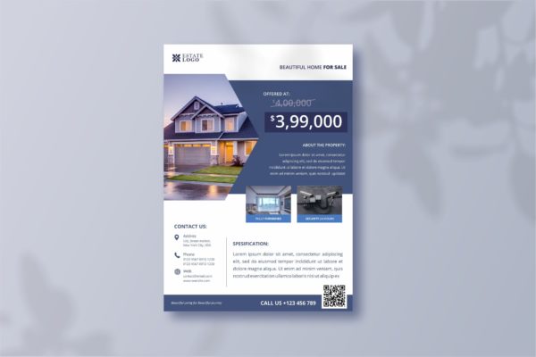 房屋租赁海报传单设计模板 House Rent Flyer