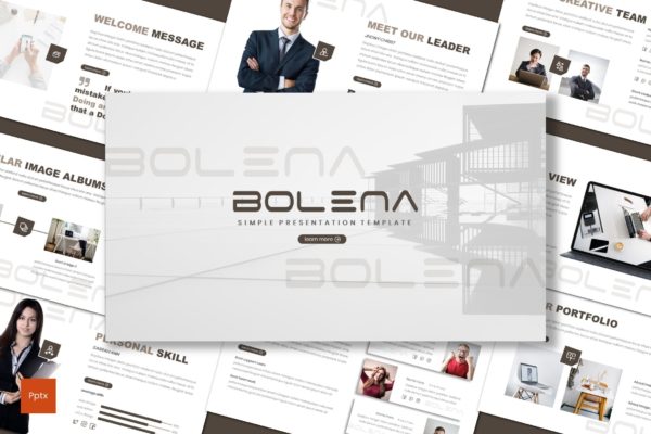 简单风格公司计划PPT幻灯片设计模板 Bolena – Simple Powerpoint Template