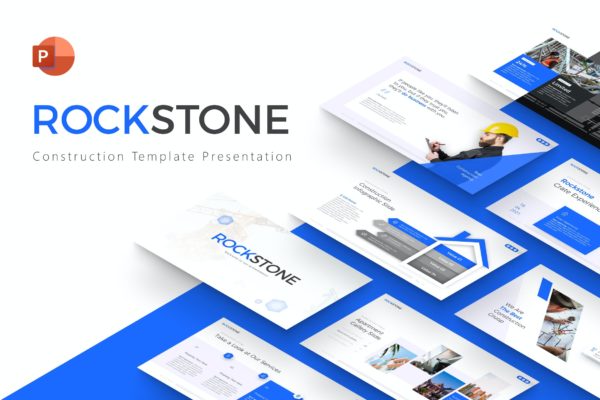 建筑施工PowerPoint演示文稿模板 Rockstone Construction Powerpoint Template