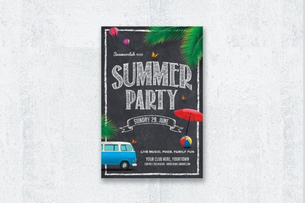 夏季派对传单模板下载 Summer Party Flyer