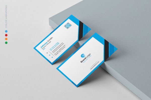 简约风格微信二维码企业名片设计模板 Business Card