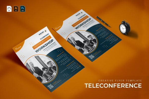 远程电话会议宣传单设计 Teleconference | Flyer