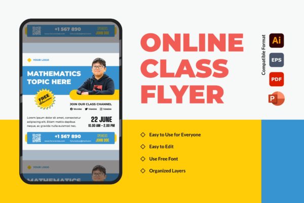 在线课程宣传单素材 FUTURO – Online Class Flyer