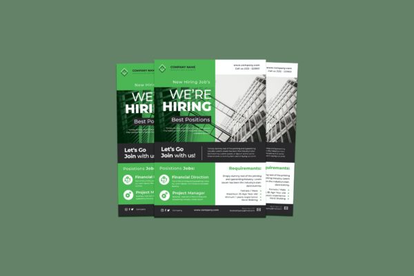 人才招聘宣传单设计 Were Hiring Flyer