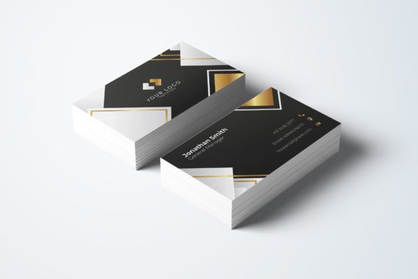 创意黑金风格企业名片设计模板v74 Business Card Template.v74