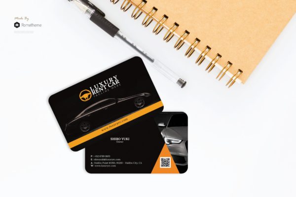豪华小车租赁&销售公司名片设计模板 Luxury Rent Car – Business Card RB