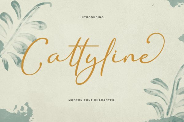 唯美清新贺卡邀请函手写字体素材 Cattyline