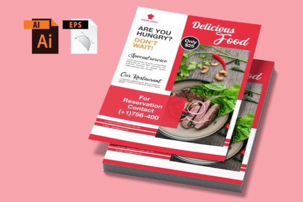 美食食品广告海报传单设计模板v27 Food Flyer vol 27