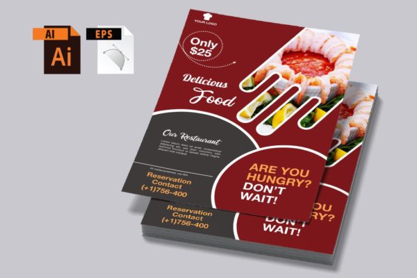 美食食品广告海报传单设计模板v22 Food Flyer vol 22