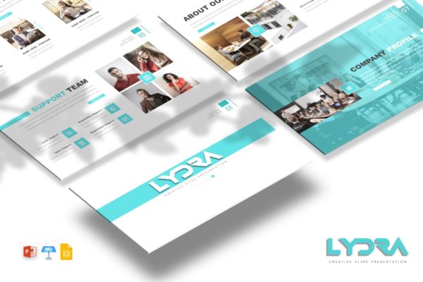 企业合作方案PPT/Keynote/谷歌幻灯片三合一模板 Lydra – Creative PPTX / GSlides / Key