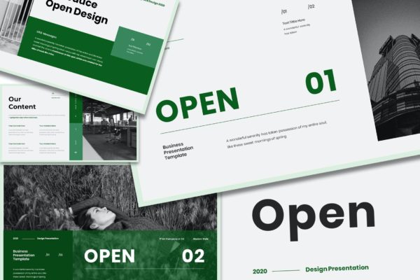 企业招聘主题PPT模板下载 Open – Business Presentation PowerPoint Template