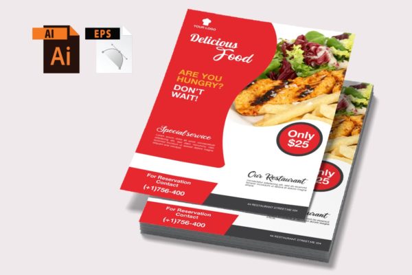 美食食品广告海报传单设计模板v24 Food Flyer vol 24