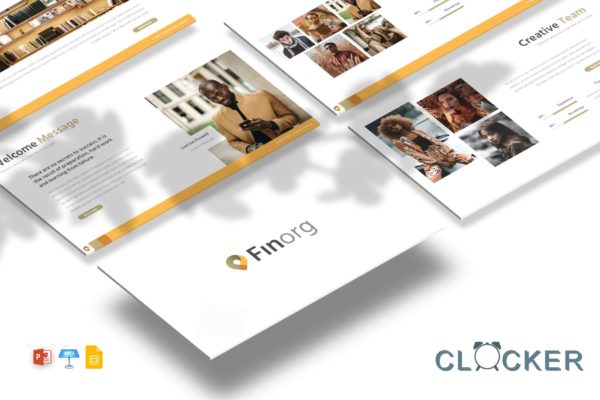 创意团队介绍PPT/Keynote/谷歌幻灯片三合一模板 Finorg – Creative Slides PPTX / GSlides / Key
