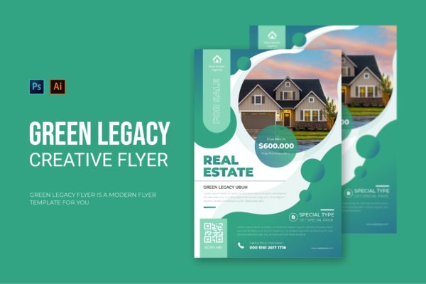 绿色房地产业务海报设计 Green Legacy – Flyer