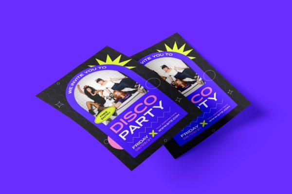迪斯科舞会派对海报设计 Disco Party Flyer