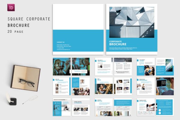 方形公司手册/宣传册模板 Member Square Corporate Brochure