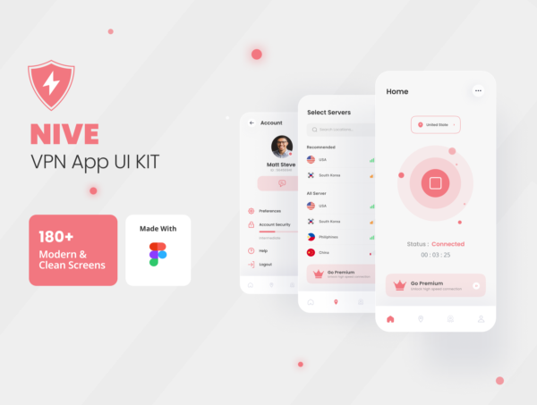 设计森林下午茶：VPN App应用程序UI套件