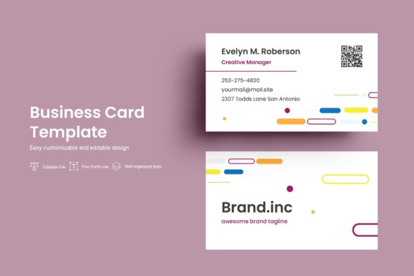 几何元素经理名片设计模板 VDN Business Card v3.3