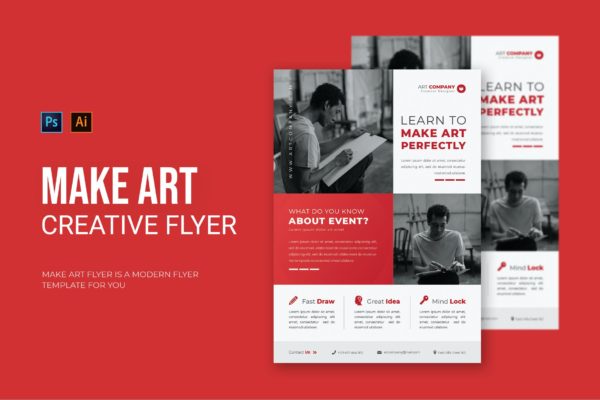 艺术创作海报设计模板 Make Art – Flyer