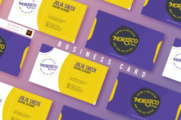 创意彩色排版名片设计模板v8 Business Card Vol.8