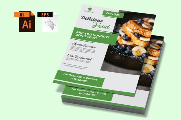 美食食品广告海报传单设计模板v28 Food Flyer vol 28