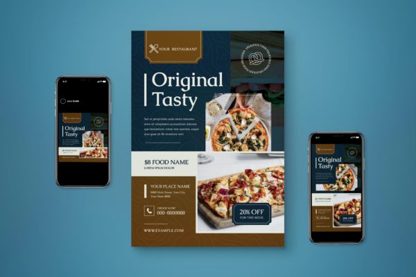 食品促销海报传单设计模板合集 Food Promo Flyer Set