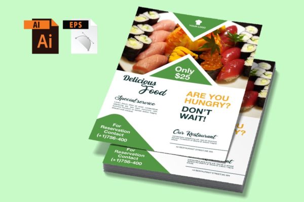 美食食品广告海报传单设计模板v25 Food Flyer vol 25