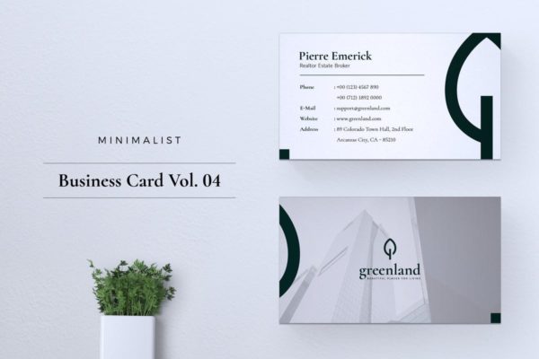 极简设计风企业名片设计模板v04 Minimalist Business Card Vol. 04