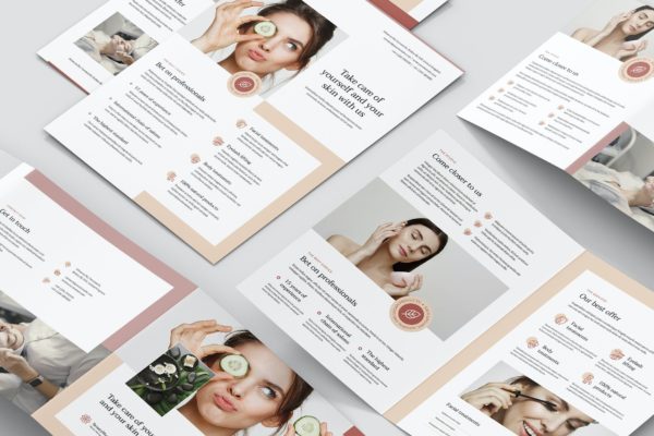 美容工作室广告手册模板集 Beauty Studio – Bundle Brochures Print Templates