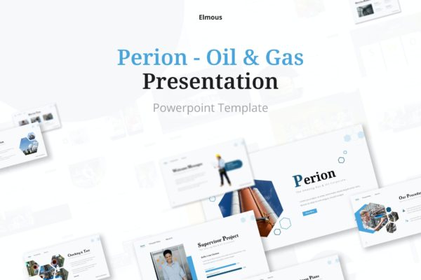 天然气和石油主题PPT幻灯片设计模板 Perion Gas & Oil Powerpoint Presentation Template