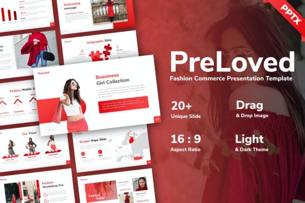 服装时尚演示PPT模板 Preloved Fashion Presentation Template