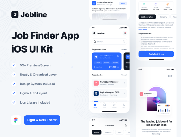 设计森林下午茶：找工作/求职App应用iOS UI套件