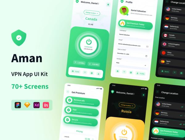 设计森林下午茶：VPN App应用程序 UI 套件