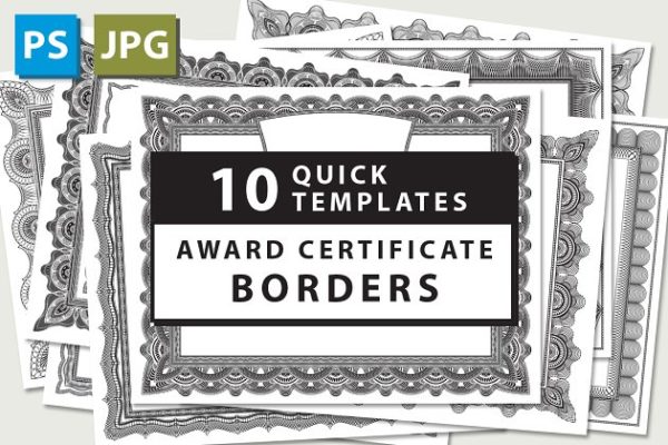 10款黑白调获奖证书模板 10 Award Certificate Templates