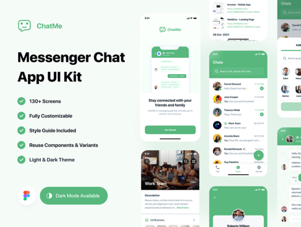 设计森林下午茶：Messenger聊天App应用程序 UI 套件