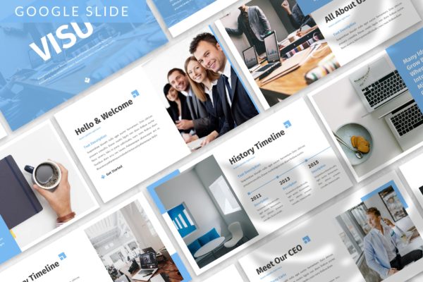产品介绍宣传谷歌幻灯片创意模板 Visu – Business Google Slide Template