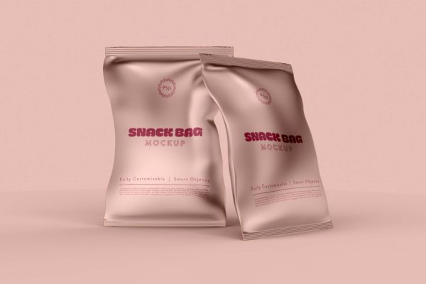 薯片零食袋包装设计样机v4 Snack Bag Mockup