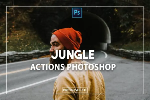 绿色忧郁色调照片处理PS动作下载 Jungle Photoshop Actions