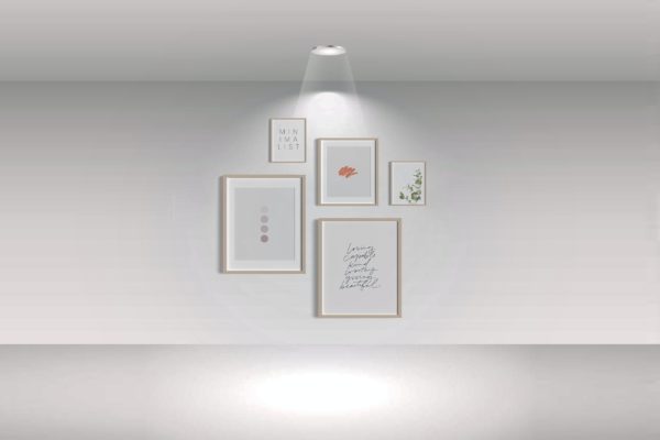 天花灯墙体画框框架样机模板 Wall Frame Mockup
