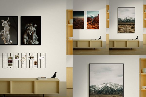 极简主义室内场景艺术作品展示框架样机v3 Minimalist Mockup Frame Pack 3  AS