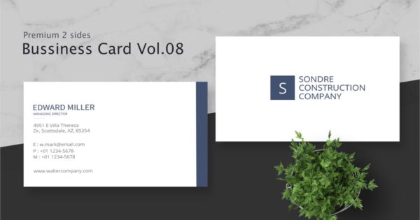 建筑公司专业版名片设计模板v8 Business Card Pro V.008