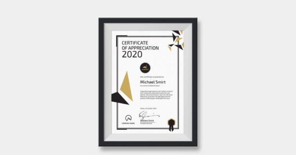 现代风格荣誉颁奖证书设计模板 Modern Certificate