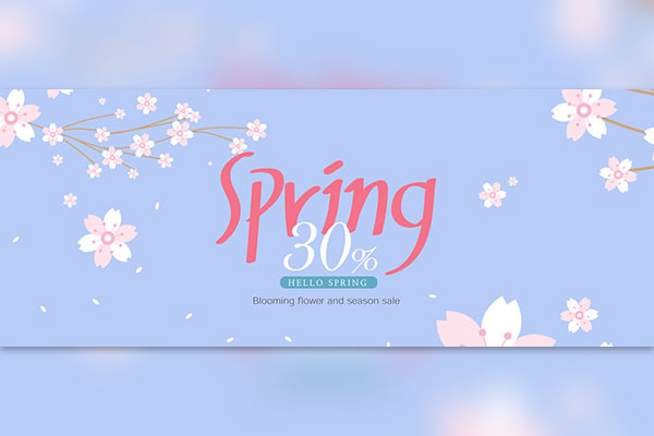 春季折扣促销广告Banner设计韩国素材[psd]