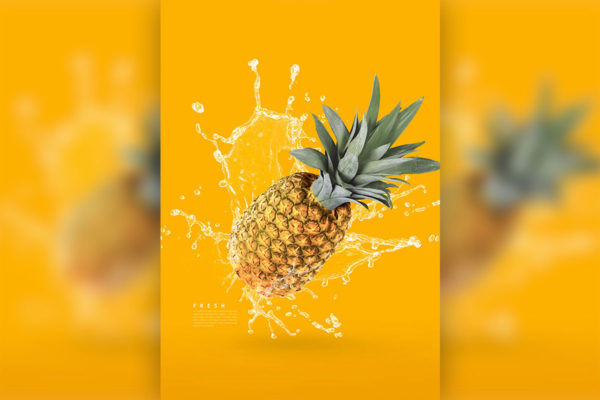 菠萝水果海报设计韩国素材[psd]