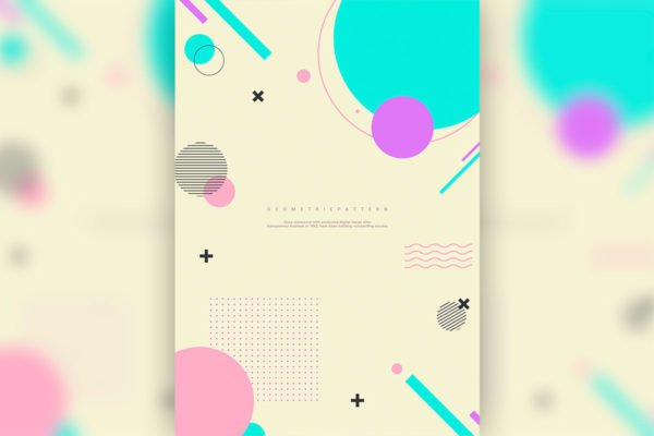 彩色几何元素图案海报设计韩国素材[psd]