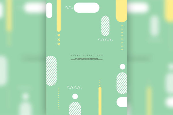 几何元素绿色图案海报设计韩国素材[psd]