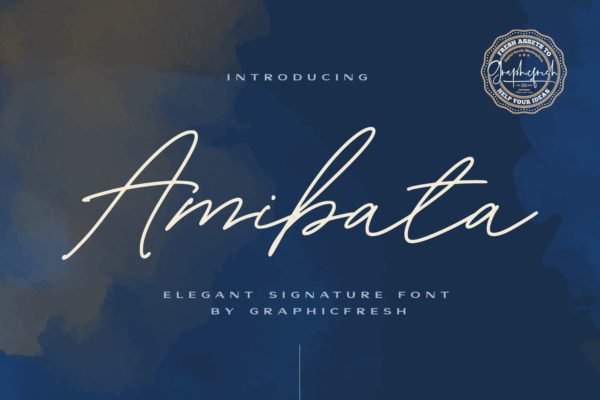 现代风格优雅英文签名字体 Amibata – Elegant Signature Font