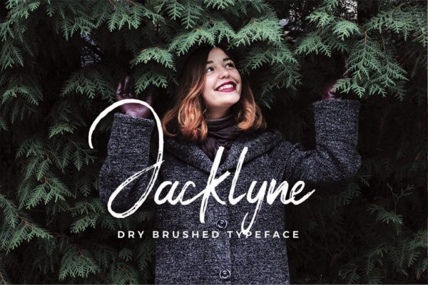 清晰干燥线条英文手写脚本字体 Jacklyne – Dry Brush Typeface Font